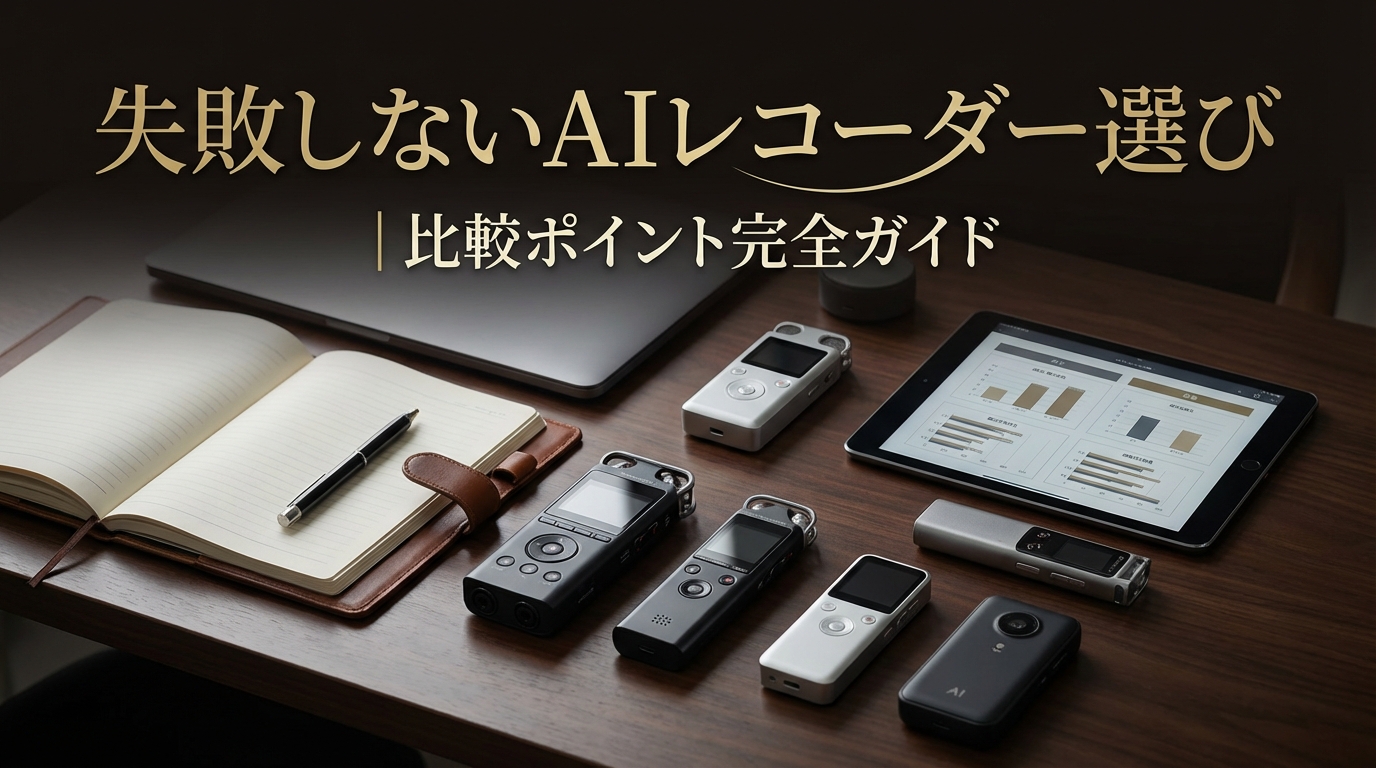 失敗しないAIレコーダー選び｜比較ポイント完全ガイド