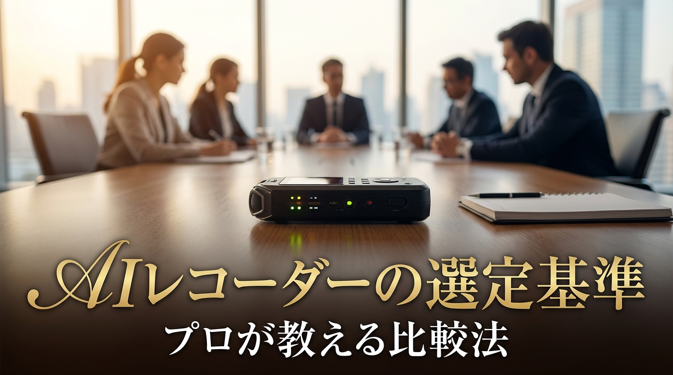 AIレコーダーの選定基準｜プロが教える比較法