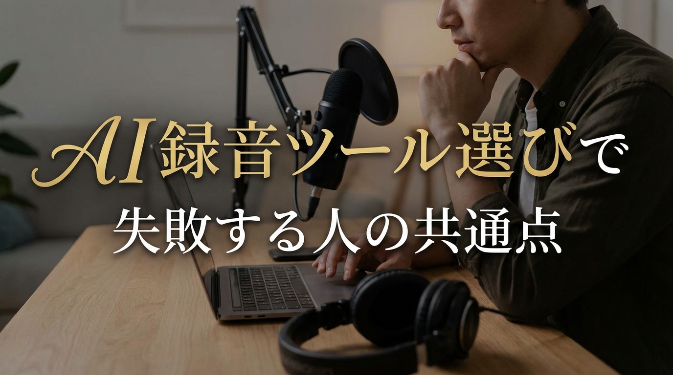 AI録音ツール選びで失敗する人の共通点とは