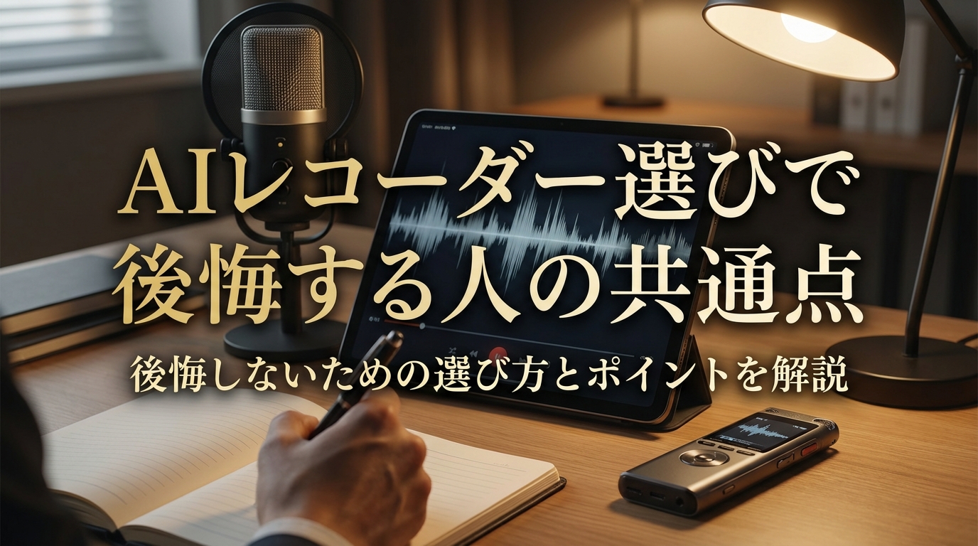 AIレコーダー選びで後悔する人の共通点を解説