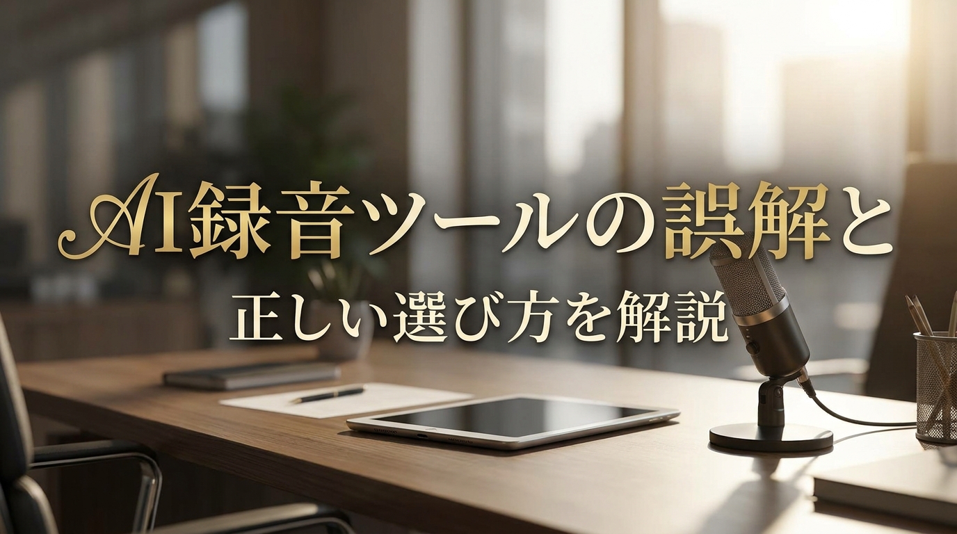 AI録音ツールの誤解と正しい選び方を解説