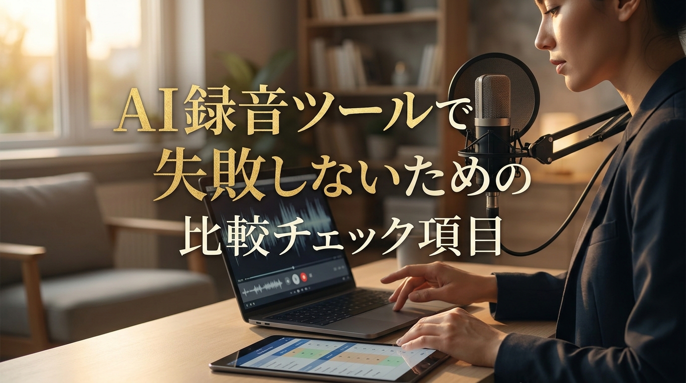 AI録音ツールで失敗しないための比較チェック項目