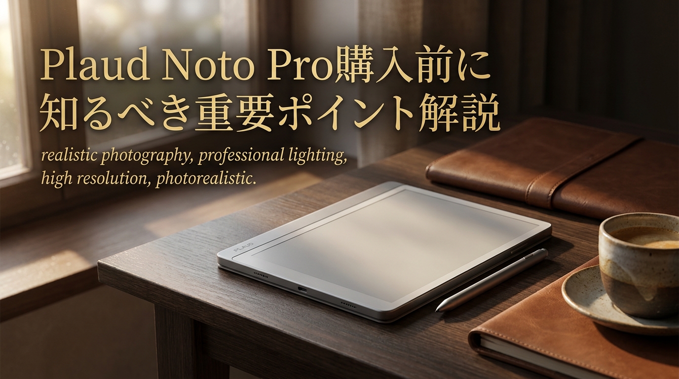 Plaud Noto Pro購入前に知るべき重要ポイント解説