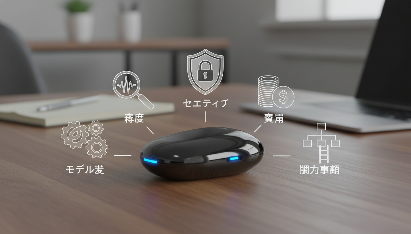 購入前に確認すべきポイントは「モデル差・精度・セキュリティ・費用・導入手順」です