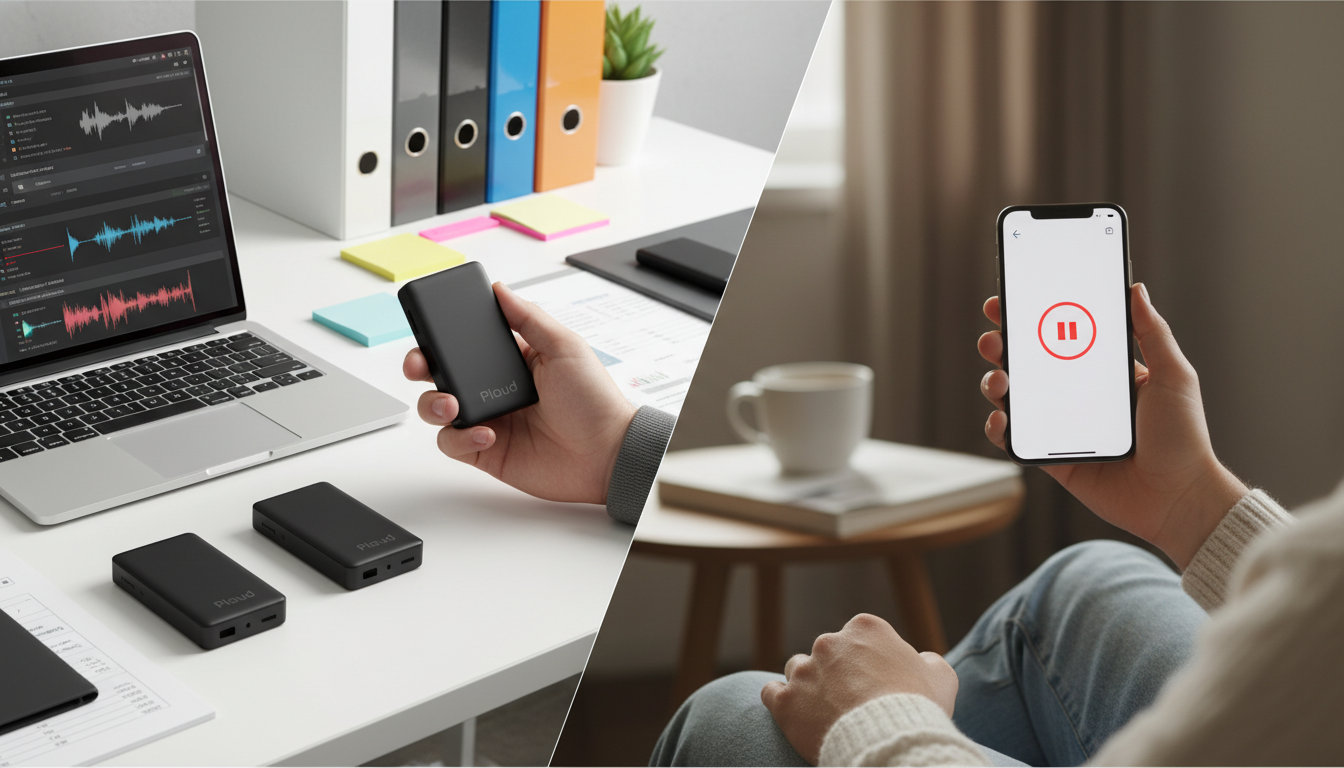 Plaudは「頻繁に録音して整理する人」に便利、スマホは「たまに録る人」に便利です