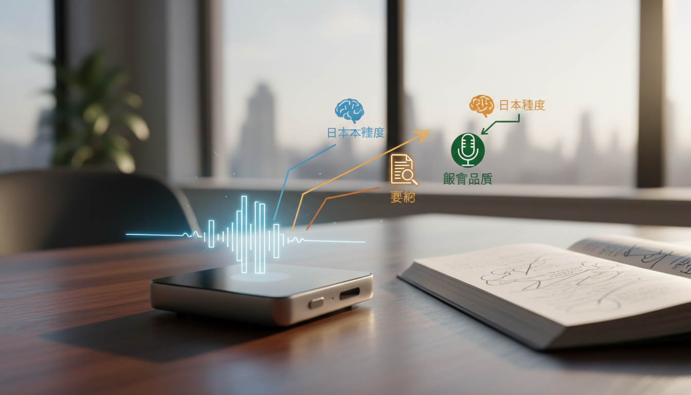 高評価につながっている要素は「日本語精度・要約・録音品質」です