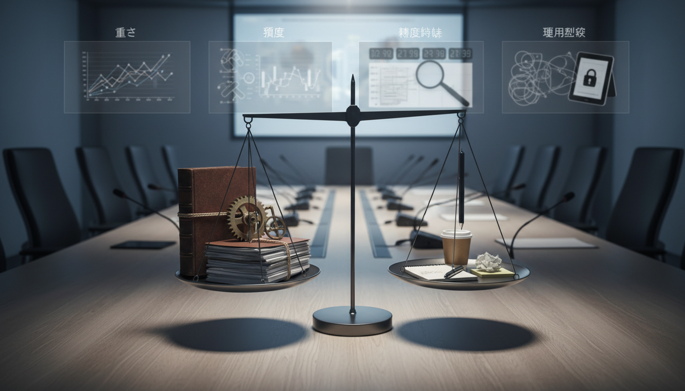 不要かどうかは「会議の重さ・頻度・精度期待・運用制約」で決まります