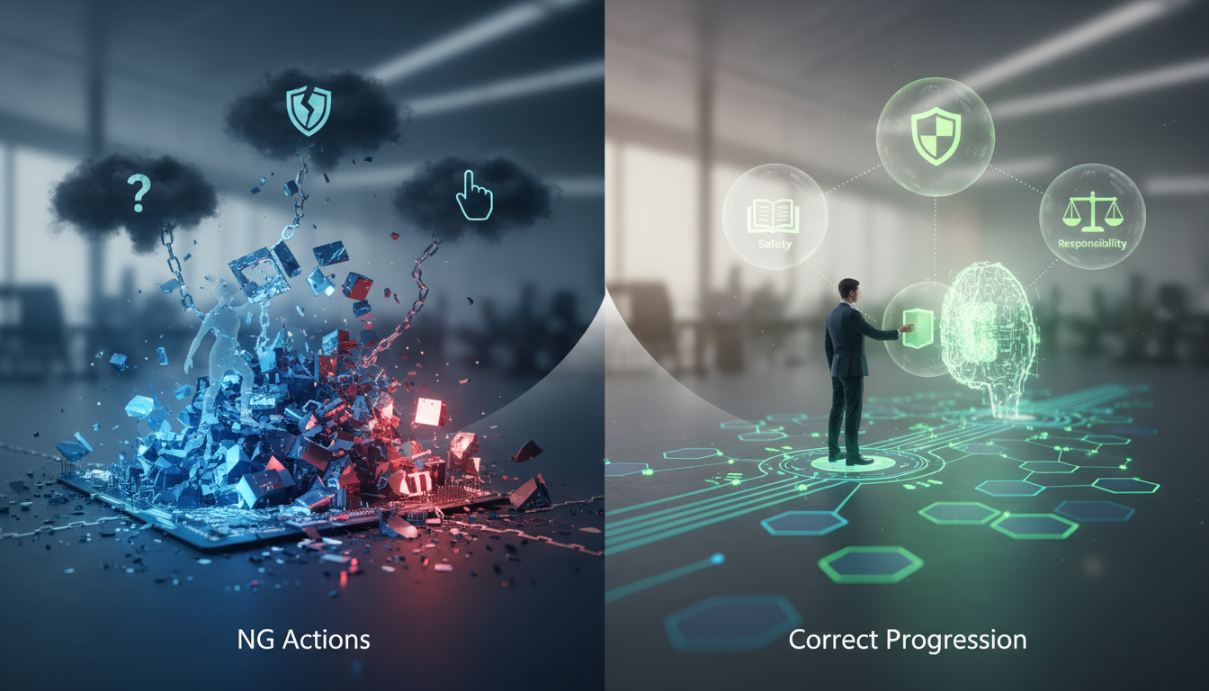 NG行動が起きる背景は「情報・安全・責任」の設計不足です