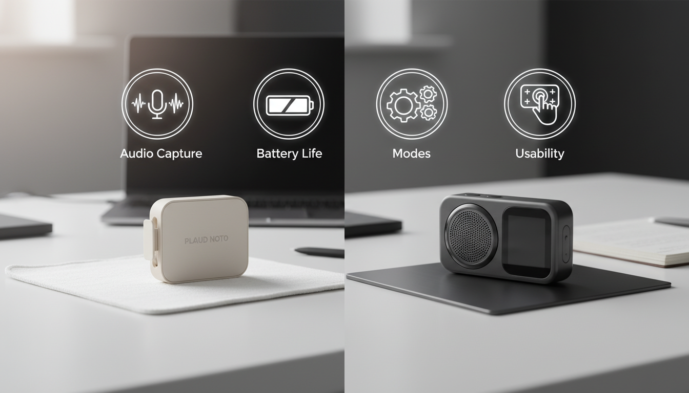 違いが出やすいのは「収音・電池・モード・操作性」です