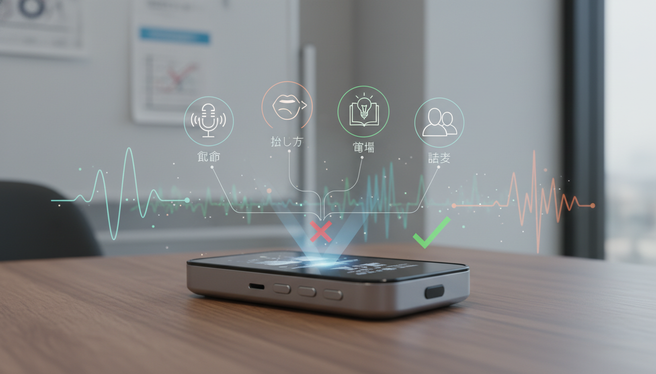 誤認識は「録音・話し方・用語・話者」の4点を押さえると減らせます