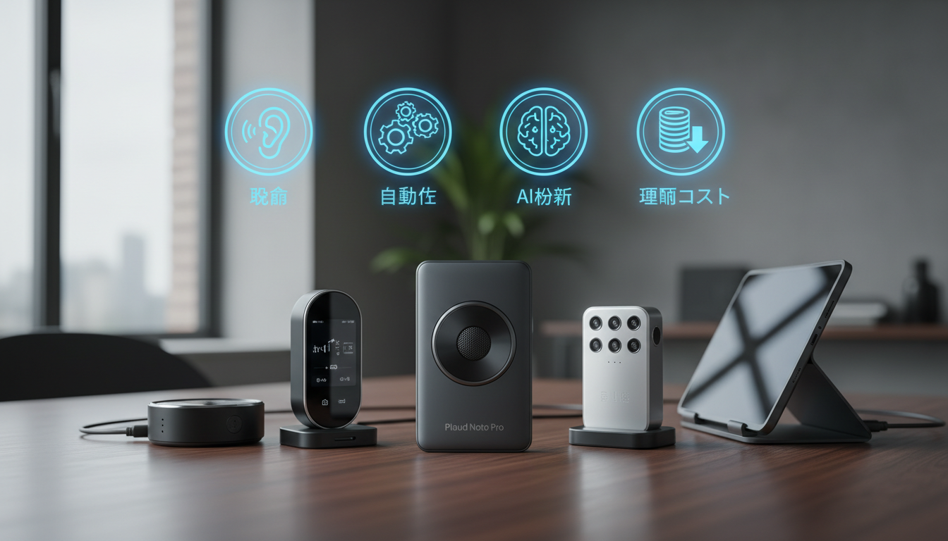 比較で差が出るのは「収音・自動化・AI分析・運用コスト」です